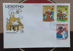 LESOTHO 1985 Cacheted FDC Disney Christmas Grimm Wishing Table 3399 - Picture 1 of 1