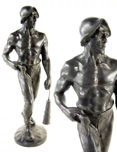 Franz Iffland 1862 Berlin / um1900 / Bergmann mit Grubenlampe / Bronze, signiert - Bild 1 von 18