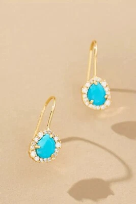 Pendientes pequeños de renacimiento Anthropologie turquesa nuevo con etiquetas precio de venta sugerido por el fabricante 32 USD Foto 1 de 4