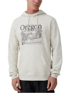 Cotton On Men's Graphic Fleece Pullover Hoodie Crater Lake Oregon Size L NEW - Picture 1 of 7