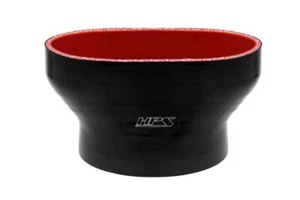 HPS Black Silicone Oval to Round Coupler 55mm Throttle Body to 4" Tubing - Picture 1 of 3