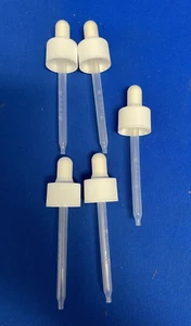5-PACK Dropper White Top 2OZ /60ML (24-410 Neck Size) Round Plastics New - Picture 1 of 2