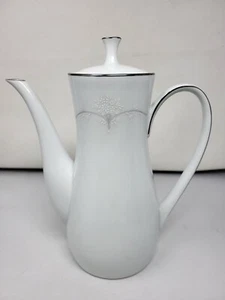 Noritake 6441 Whitebrook 10" Coffee Pot MCM Floral Bouquet Design - Picture 1 of 9