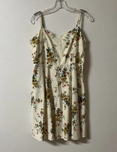 Old Navy Women's Floral Dress Women's Size Large Linen Blend Beachy - Picture 1 of 8