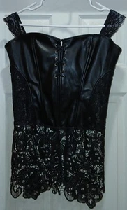 Sexy Wechery Steampunk Faux Leather Corset Lace Up w/Zipper. Size 2XL New - Picture 1 of 7
