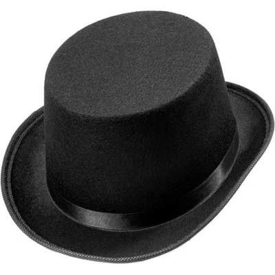 Children's Kids Black Felt Top Hat Magician Costume Accessory Dress Up Party - image 1 of 3