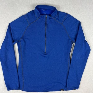 Pullover Patagonia 1/2 Cremallera Para Hombre Azul Medio Manga Larga Rendimiento Capa Base - Imagen 1 de 8