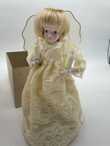 VTG Ceramic Lace Angel Tree Topper Christmas Twinkle Or Steady On House Of Lloyd - Picture 1 of 14