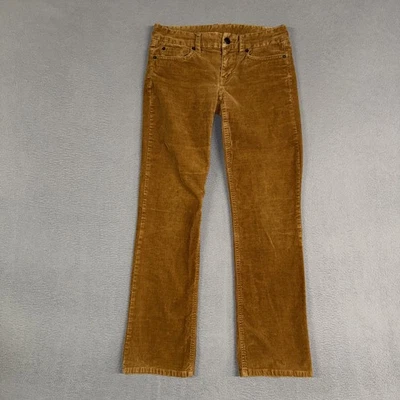 J Crew 灯芯绒裤子女式 26(30 码)短棕色最爱合身靴型 — 第 1/4 张图片