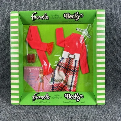 Conjunto Midi a Cuadros Mattel Francie And Becky 1970 De Colección Nuevo En Caja Completo 3444 Foto 1 de 4