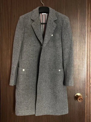 Thom Browne Grey Wool Coat - Image 1 of 4