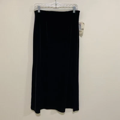 Falda Larga Bechamel PM NUEVA CON ETIQUETAS Terciopelo Negro Mezcla Poliéster Foto 1 de 4