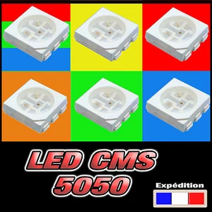 LED CMS 5050 dispo rouge, vert, bleu, orange, jaune et RVB 10 à 100pcs - Imagen 1 de 1