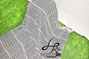 Indische Wohndecke schwarz-weiß Sofadecke Fransen Überwurf weich Couchdecke - Bild 1 von 6