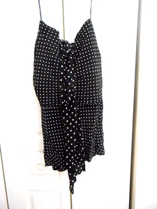 SHAULA BY ANGELO TARLAZZI--MADE IN ITALY--BLACK SILK WITH WHITE POLKA DOTS - Picture 1 of 1