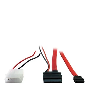 Kabel Slim DVD 0.3m  Slim ATA  Adapter auf  Sata Molex Power - Bild 1 von 1