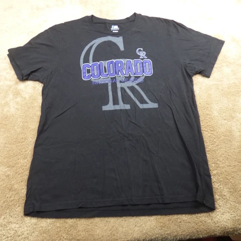 Colorado Rockies Shirt Adult XL Black MLB Baseball Cotton MLB Mens 5.20** Cover