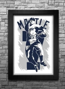 MICKEY MANTLE art print/poster NEW YORK YANKEES FREE S&H! JERSEY B2G2 - Picture 1 of 5