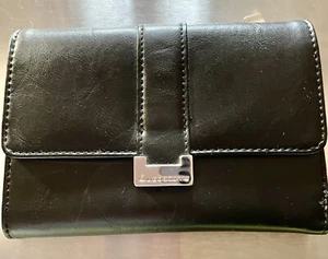 Liz Claiborne Damen Basic Geldbörse Schwarz Neu Silber Verschluss - Bild 1 von 6
