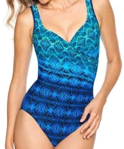 Miraclesuit Ocean Ombre It's A Wrap One Piece Azul Talla 10 - Imagen 1 de 1