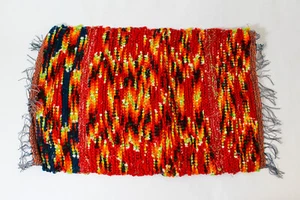 Handmade Woven Southwestern Style Table Runner Dresser Scarf 23.5"x15.5" Fringed - Picture 1 of 5