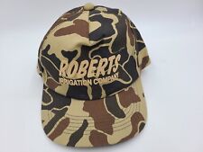 Vintage Roberts Irrigation Company Camo Snapback Hat Cap Hunt Fish Dad Men Women