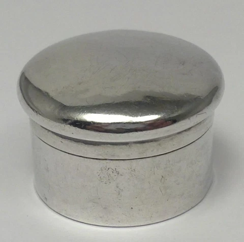 Antique Sterling Silver Pill Box - Hallmarked 1901 Cover