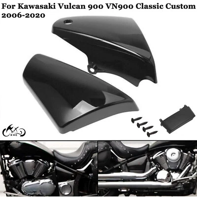 Gloss Black Battery Side Fairing Cover For Kawasaki Vulcan 900 VN900D Classic LT Foto 1 de 4
