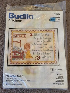 Bucilla Stitchery Sampler Kit Bendice a Este Niño 48838 Oración para Dormir NUEVO - Imagen 1 de 3