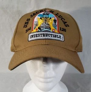 Sombrero USS Jack H Lucas DDG 125 Indestructible El Cuerpo Adulto Ajustable Beige Gorra - Imagen 1 de 10