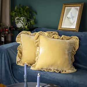 Velvet Throw Pillow Cover Soft Decorative Luxurious Solid Square Cushion Case fo - Picture 1 of 12