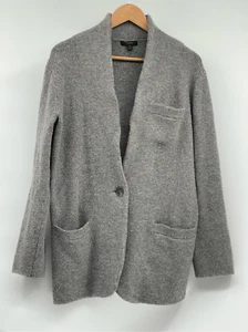 J. Suéter Blazer Cárdigan Crew Cocoon Mujer Pequeño Gris Lana Alpaca Grueso - Imagen 1 de 16