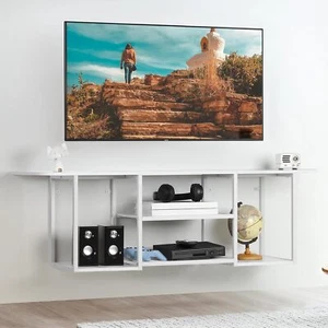 Floating TV Shelf Stand 50 In Wall-Mounted Entertainment Console Center Cabinet - Picture 1 of 6