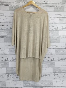 Chicos Linen Lightweight Sweater Lagenlook Womens 2 US size Large Natural - Picture 1 of 10