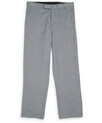 Pantalón de vestir Calvin Klein Big para niños ajustado frente plano, gris claro, 12 Foto 1 de 2