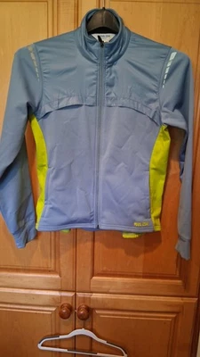 PEARL IZUMI CYCLING  FULL ZIPPER  FLEECE LINED  JACKET  BLUE AND GREY ... @g - Image 1 of 4