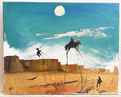 Western Horse Cowboy Arizona Surrealism Oil Painting On Canvas 16”x20” Original - Image 1 of 3