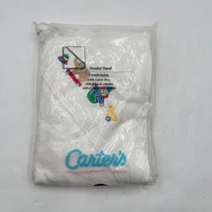 Carter's Kapuzenhandtuch Säugling Baby Plüsch weißer Bär Design Neu mit Etikett 32 x 40 Zoll 100 % Baumwolle - Bild 1 von 5