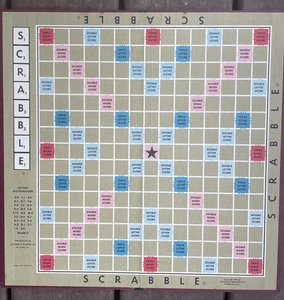 Vintage 1948 Scrabble Game BOARD ONLY Replacement - Selchow & Righter -Authentic - Picture 1 of 6