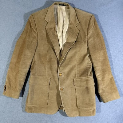 Chaqueta Abrigo Deportivo Vintage Haggar Para Hombre Marrón Pana 100% Algodón Sólido Talla 40 Foto 1 de 4