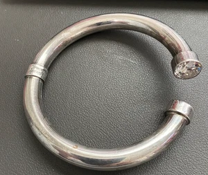 Vintage Harlene Korey Kalibre Twisted Sterling Silber Armreif klare Steine 49,5 g - Bild 1 von 13