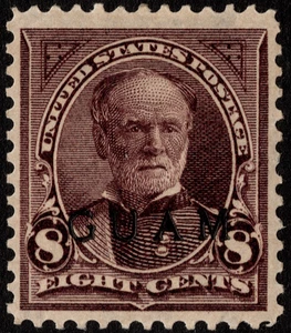 Guam Stamp Scott # 7 Mint F-VF - 8 Cents Violet Brown General William Sherman - Picture 1 of 1
