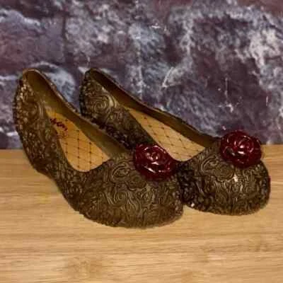 Disney Princesa Bella Disfraz Zapatos Niña Talla 11/12 La Bella y la Bestia Cuña Foto 1 de 4