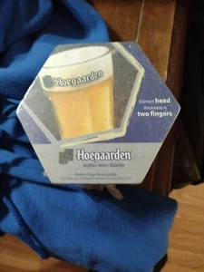 Beer Coasters ~ Hoegaarden Brewing Witbier ~ Correct Head Thickness is 2 Fingers - Picture 1 of 4