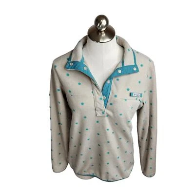 Pullover polar Columbia PFG medio a presión para mujer gris medio azul lunares Foto 1 de 4