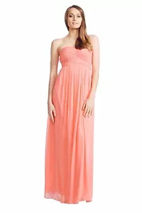 LANGHEM MonaLisa Strapless Draped Pink Chiffon Size 6 AU RRP 279 WITH DEFECTS - Picture 1 of 8