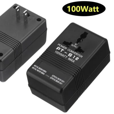 100W 110/120V To 220/240V Step-Up Down Dual Voltage Transformer Power Converter - Image 1 of 4