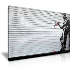 Banksy Esperando en Vano Moderno Graffiti Pared Art Deco Lienzo Mejor Regalo para Amante - Imagen 1 de 16