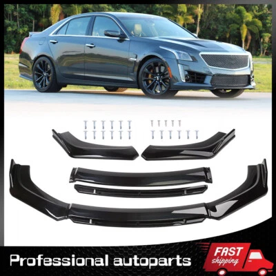 Front Bumper Lip Gloss Black Splitter Spoiler Fit Ford 2014-2021 Transit Connect - Image 1 of 4