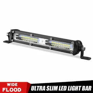 7inch 60W Slim LED Work Light Bar Flood Single Row Off Road Driving Truck SUV 8" - Picture 1 of 12